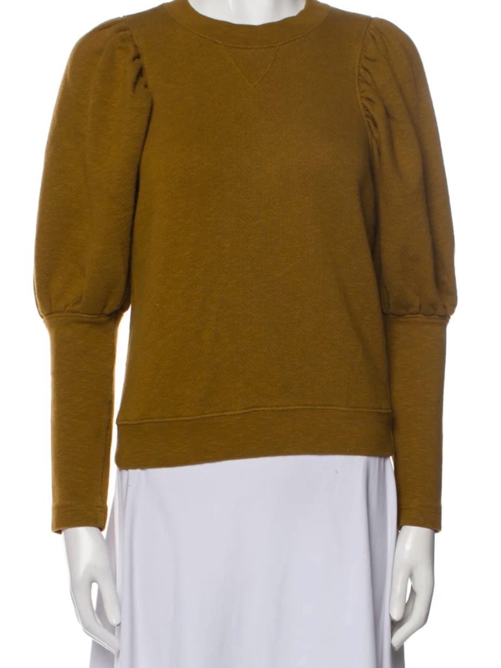 Ulla Johnson Mustard Puff-Sleeve Sweatshirt